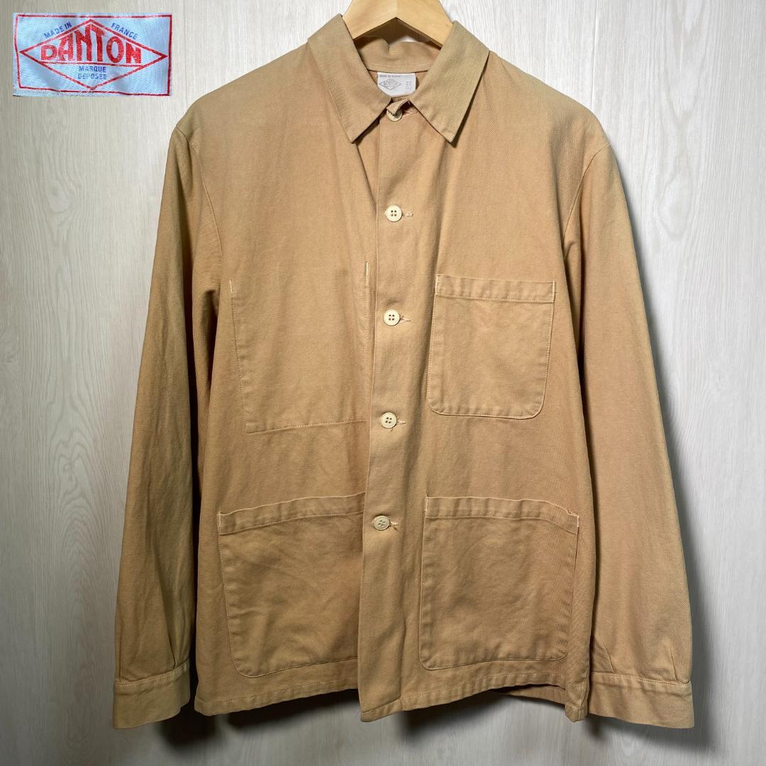 美品 DANTON ダントン カバーオール ベージュ サイズ42 XLサイズ相当 DANTON（ダントン）の「DANTON | コットン スタンドカラー