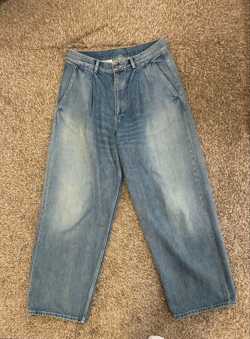 Selvage Denim Two Tuck Pants LIGHT FADEM・Graphpaper