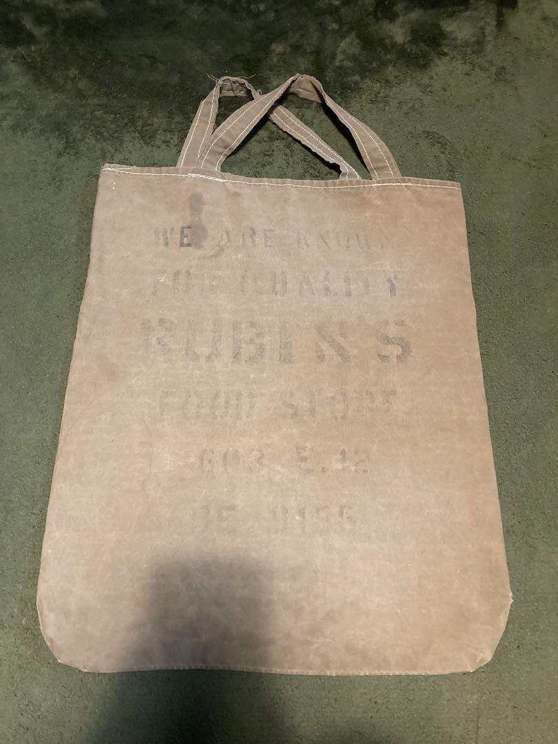 バッグ 30s BROWN SHOPPING BAG WITH STENCIL