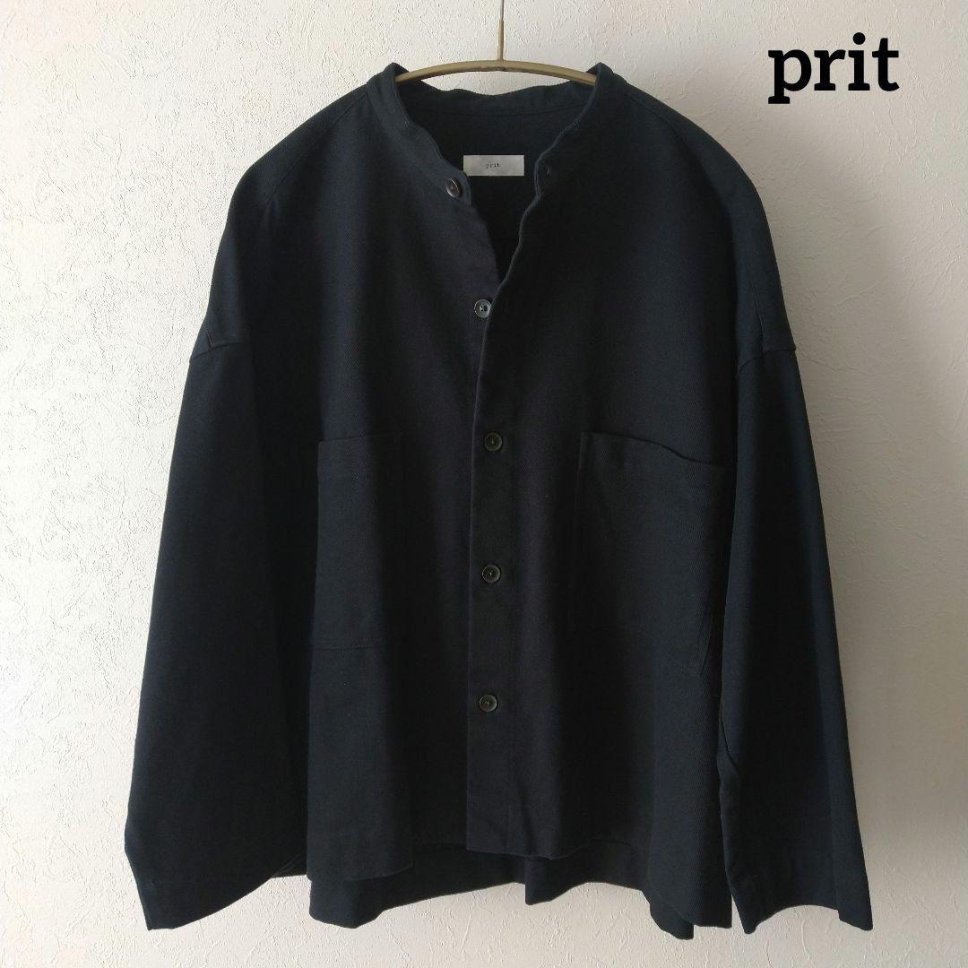 prit バンドカラー ジャケット （ダークネイビー）