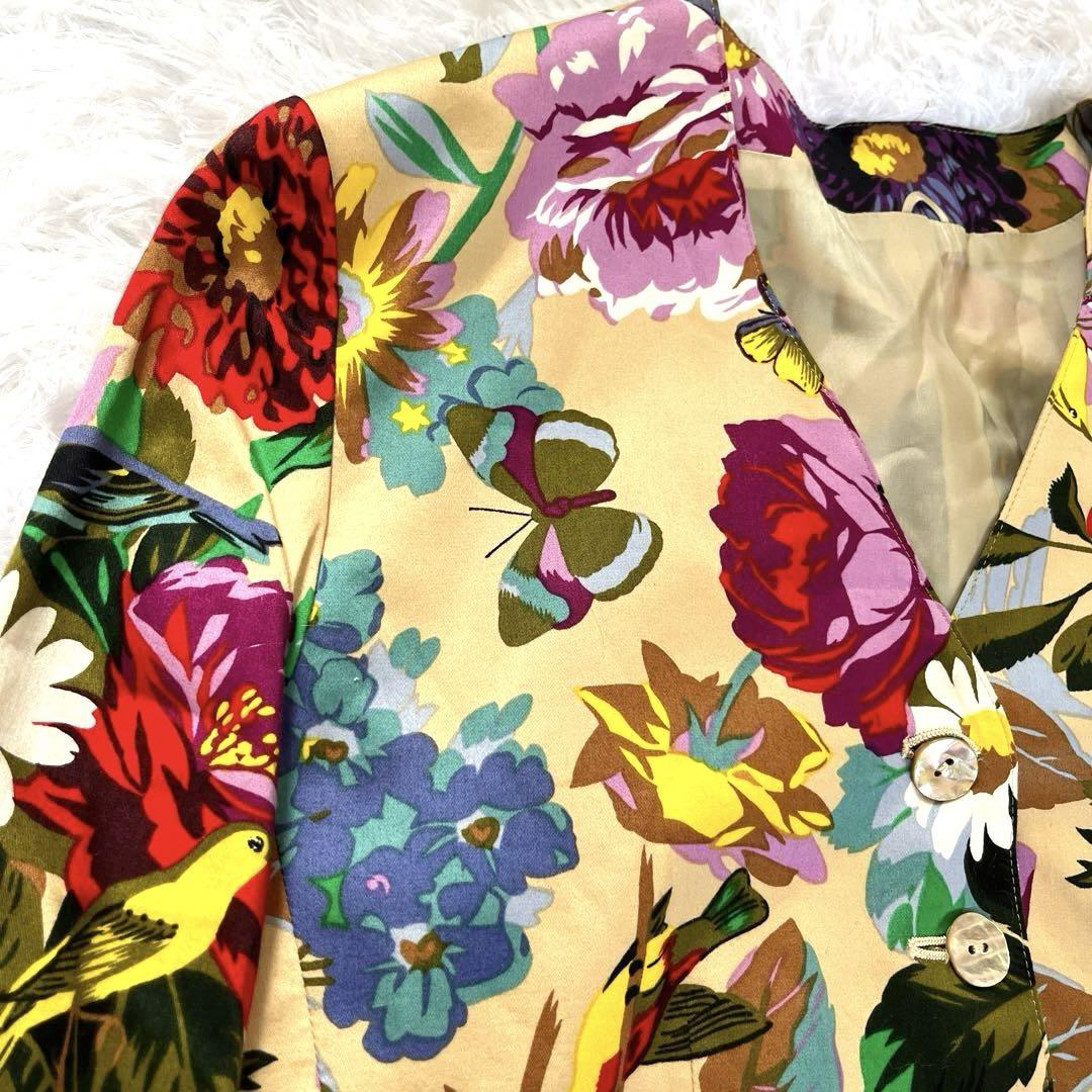 KENZO ケンゾー ジャケット 花柄 M ヴィンテージ 薄手　シェルボタン
