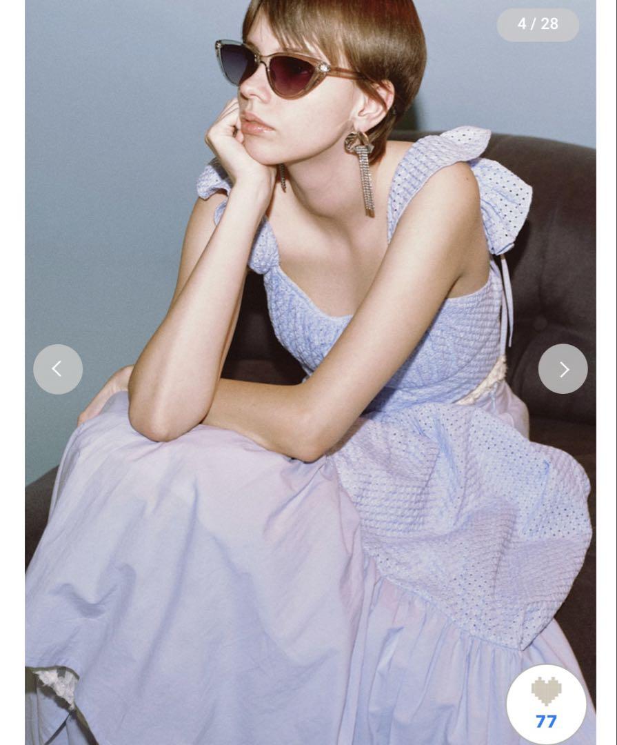 LILY BROWN Lingerieコットンレースフリルビスチェ