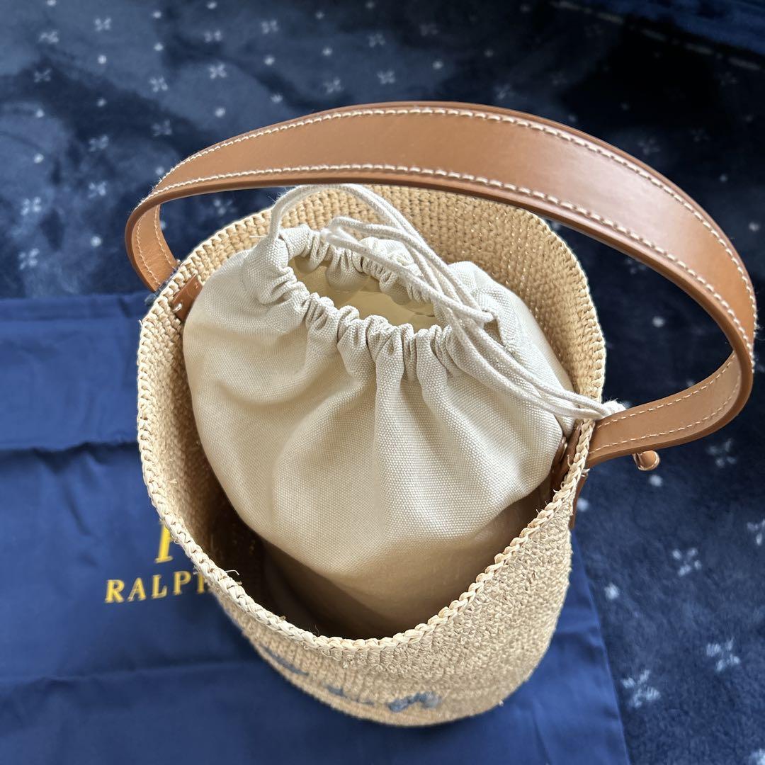未使用　POLO RALPH LAUREN ラフィア　かごバッグ ベージュ