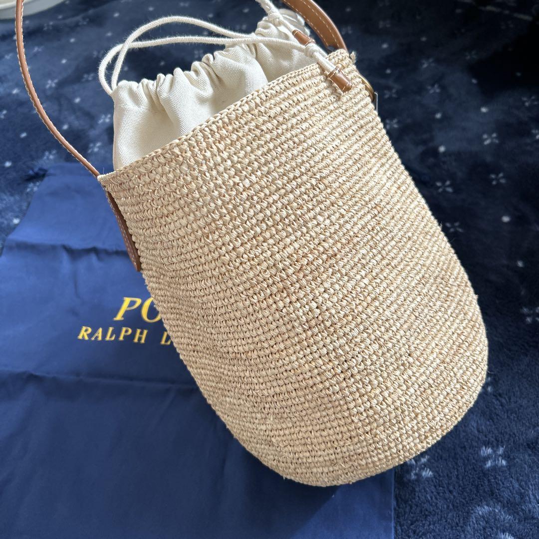 未使用　POLO RALPH LAUREN ラフィア　かごバッグ ベージュ
