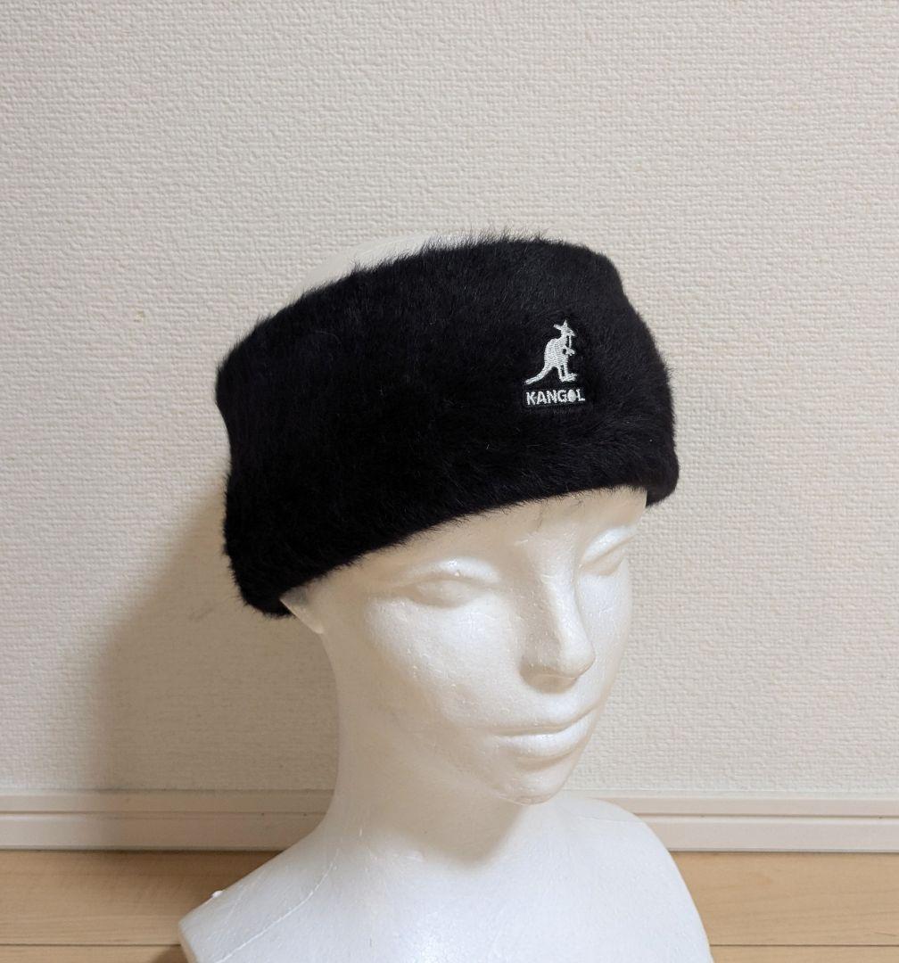 美品 KANGOL カンゴール ファー ヘッドバンド ブラック 黒