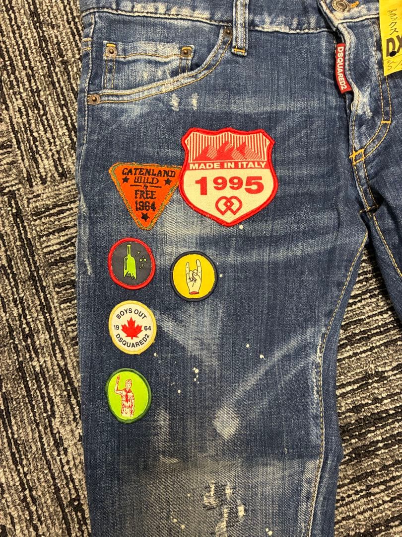 Dsquared2 クールガイ ワッペン 2018ss カラフル ダメージ 46 Dsquared2 クールガイ ワッペン 2018ss カラフル ダメージ 46