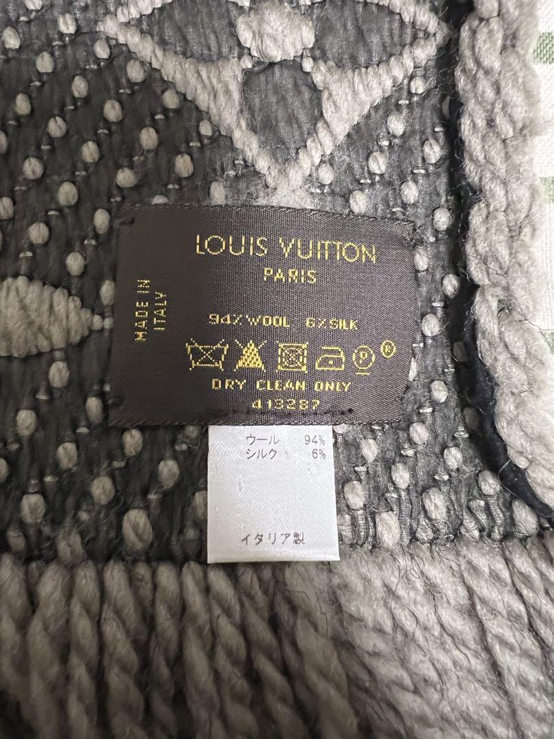 LOUIS VUITTON ロゴマフラー グレー