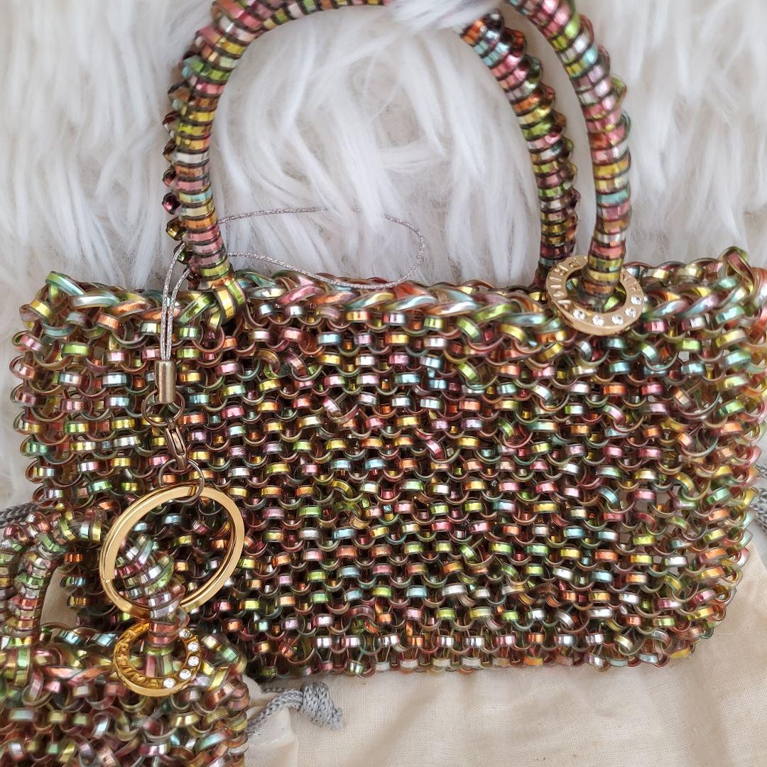 ⭐未使用級⭐ANTEPRIMA マルチカラービーズハンドバッグ チャーム付き