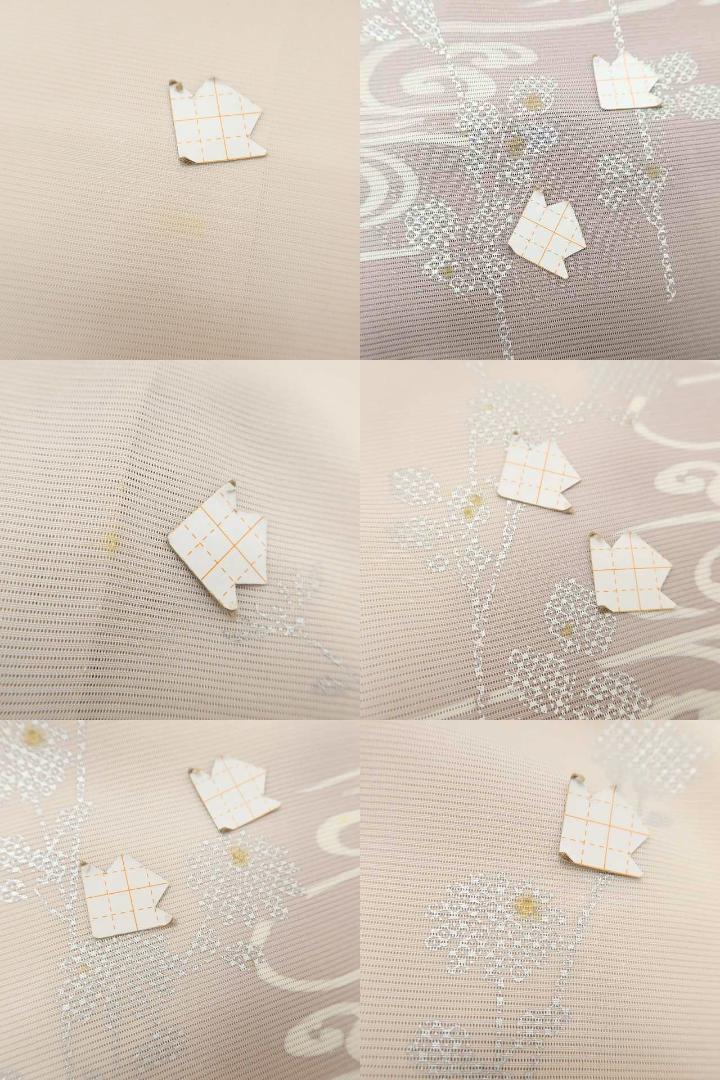 刺繍 夏着物 正絹 絽“観世水に菊、ふっくら蝶が花開く夏の至福