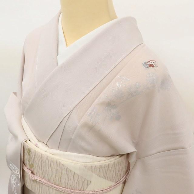 刺繍 夏着物 正絹 絽“観世水に菊、ふっくら蝶が花開く夏の至福”訪問着 D-50 刺繍 夏着物 正絹 絽“観世水に菊、ふっくら蝶が花開く夏の至福