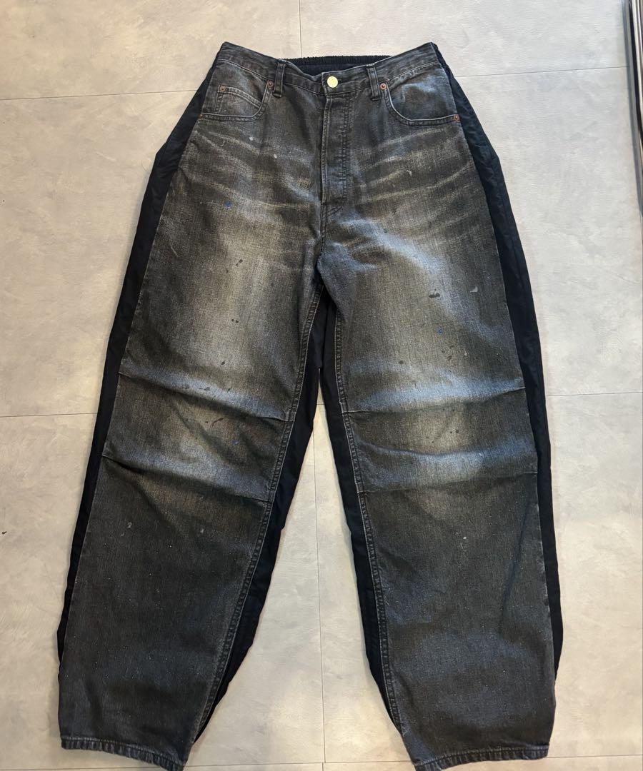 パンツ ssstein NYLON COMBINATION DENIM JEANS