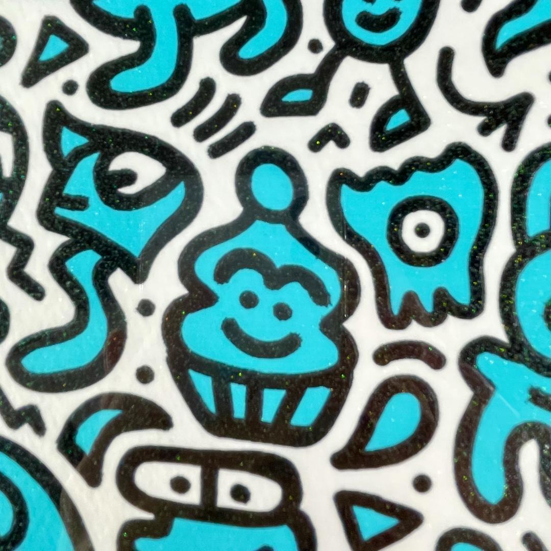 真作保証 Mr.Doodle ミスタードゥードゥル ブルー キティ ジークレー