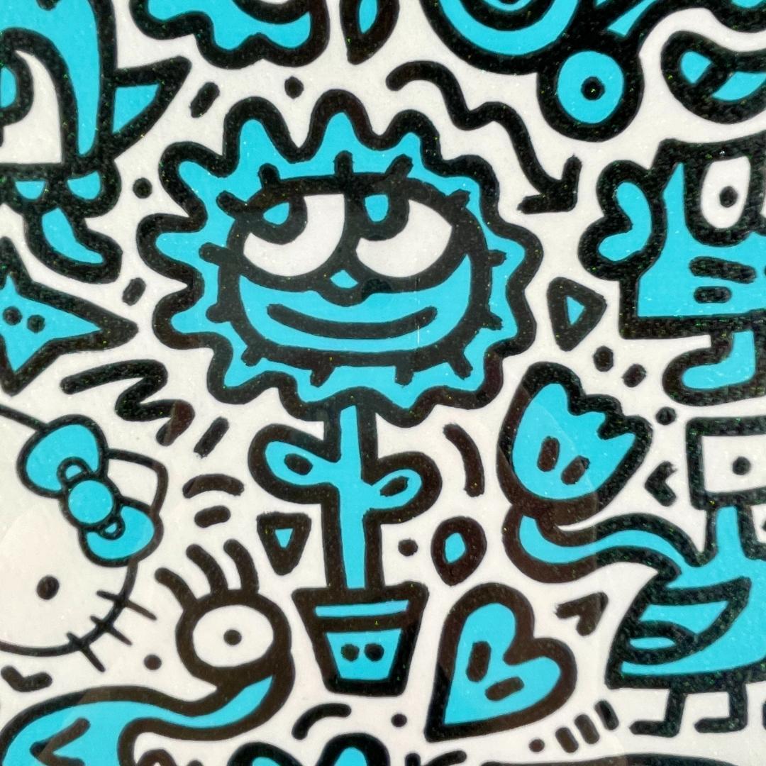 真作保証 Mr.Doodle ミスタードゥードゥル ブルー キティ ジークレー