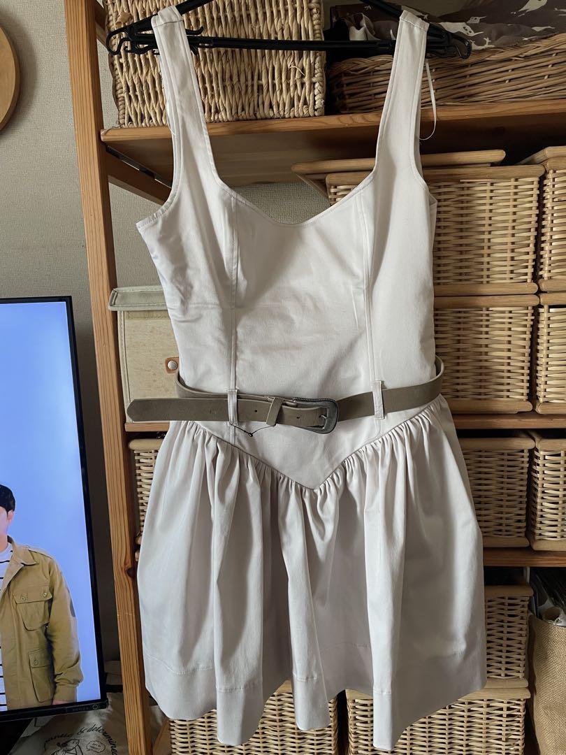 ZARA ホワイト ノースリーブ ミニワンピース S