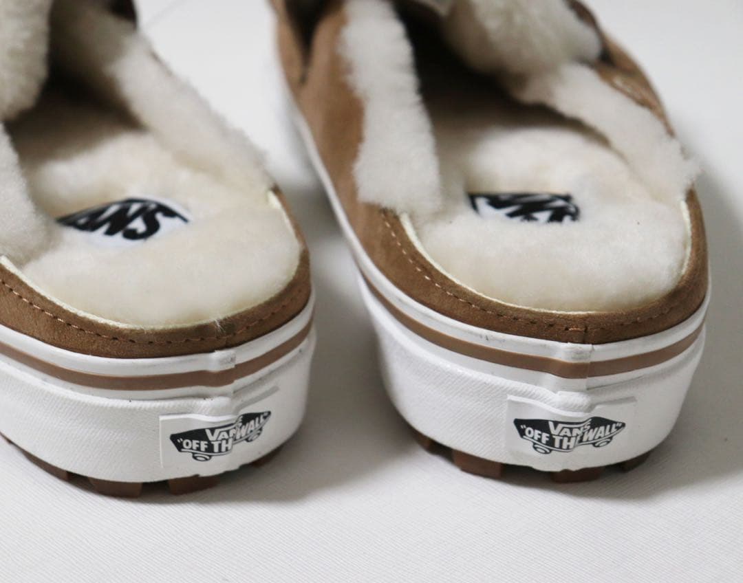 《ヴァンズ》新品 クッション性 スエードレザー ボアローファーミュール 28cm