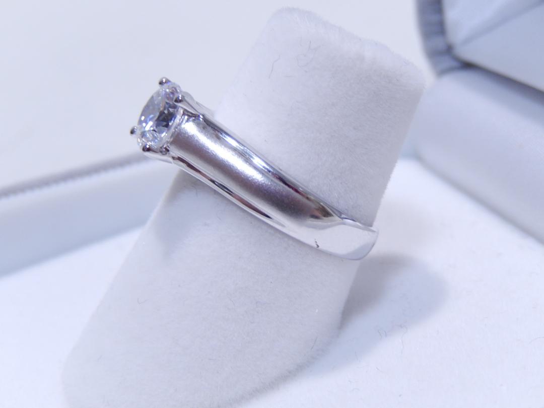 【管YA1130】10K CZ ダイヤ リング 13～14号 約3.5ｇK10