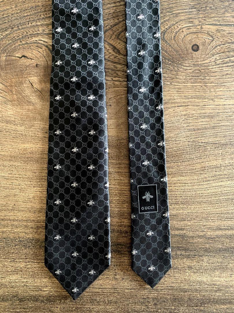 美品 GUCCI グッチ ネクタイ GG柄 BEE ハチ（極美品 GUCCI