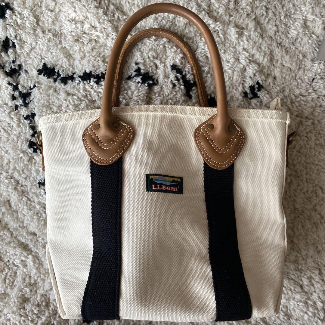 L.L.Bean キャンバストートバッグ　持ち手レザー　エルエルビーン