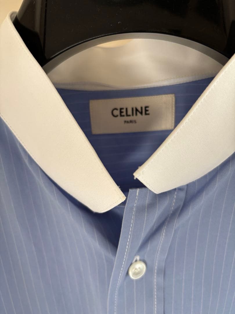 【希少】 CELINE ストライプ ルーズシャツ/ コットンポプリン 【希少】 CELINE ストライプ ルーズシャツ/ コットンポプリン