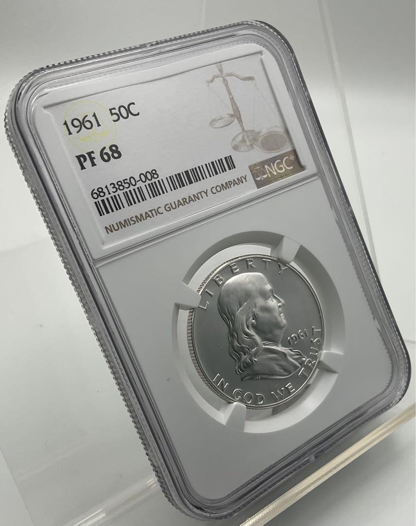 1961年 銀貨アメリカ合衆国 フランクリンハーフドル PROOF 1961年 アメリカ フランクリン ハーフダラー 銀貨 NGC PF68