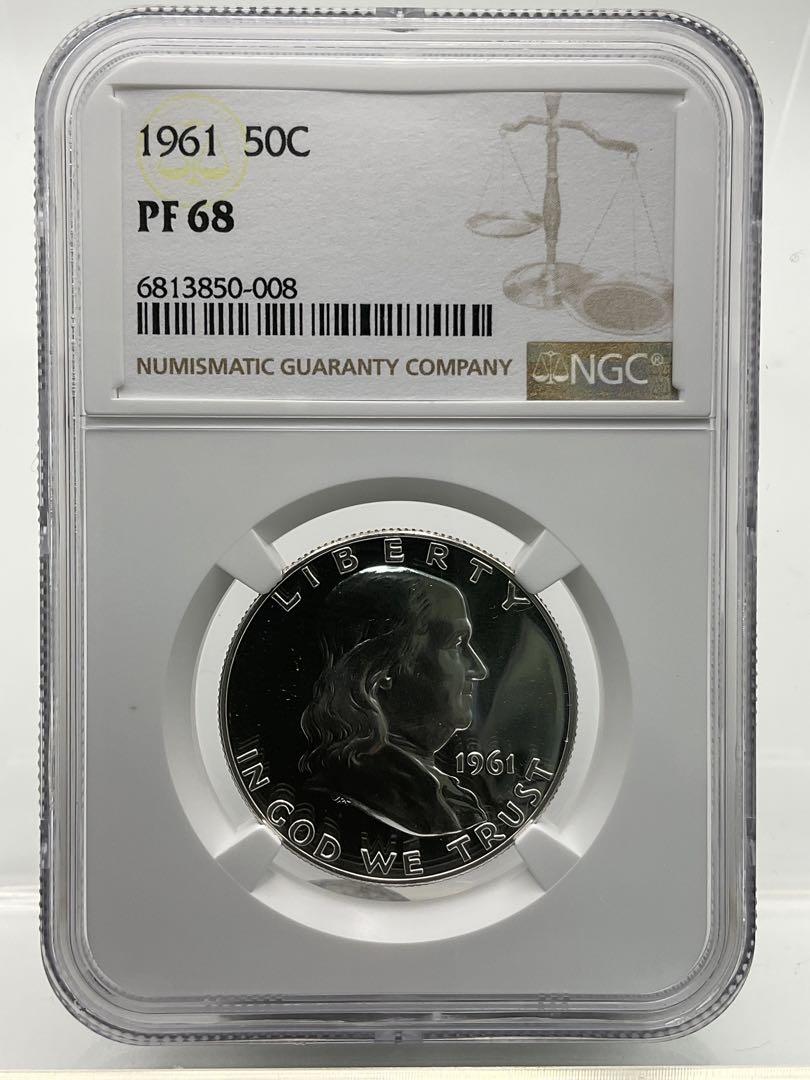 1961年 銀貨アメリカ合衆国 フランクリンハーフドル PROOF 1961年 アメリカ フランクリン ハーフダラー 銀貨 NGC PF68