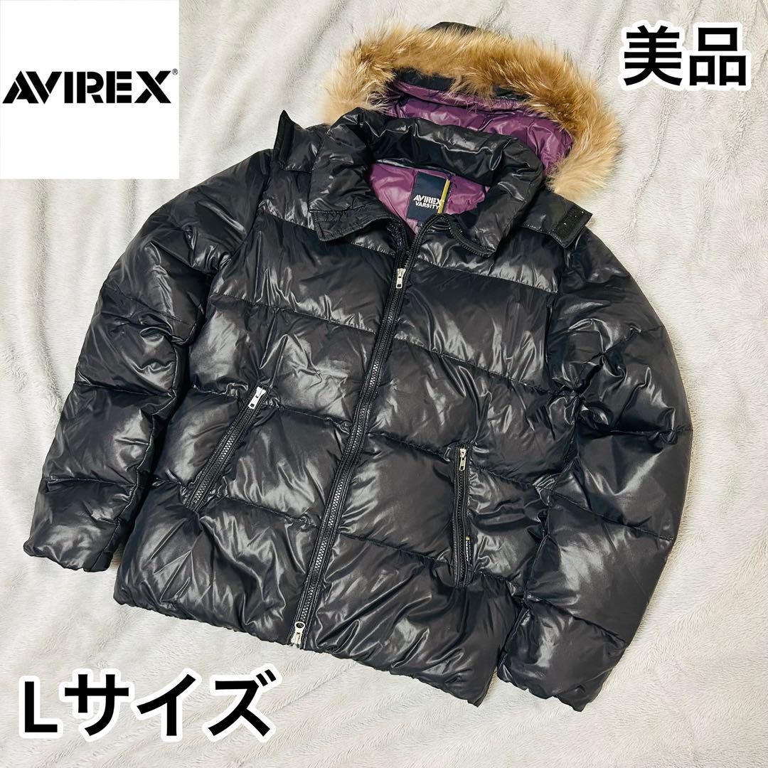 美品 AVIREX アヴィレックス Lサイズ 黒 ブラック たぬき