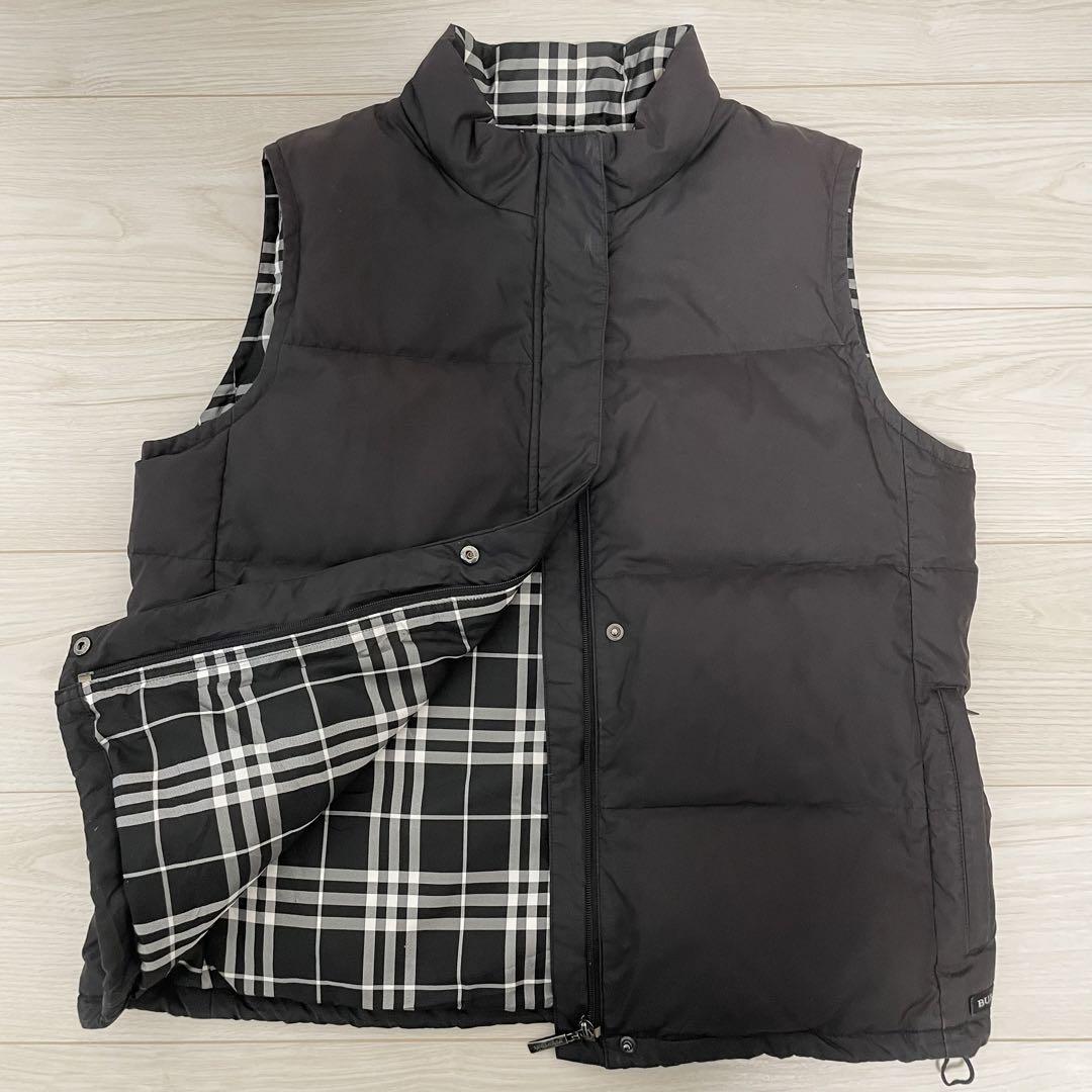 極暖✨BURBERRY バーバリー ブラック ダウンベスト　ノバチェック　L