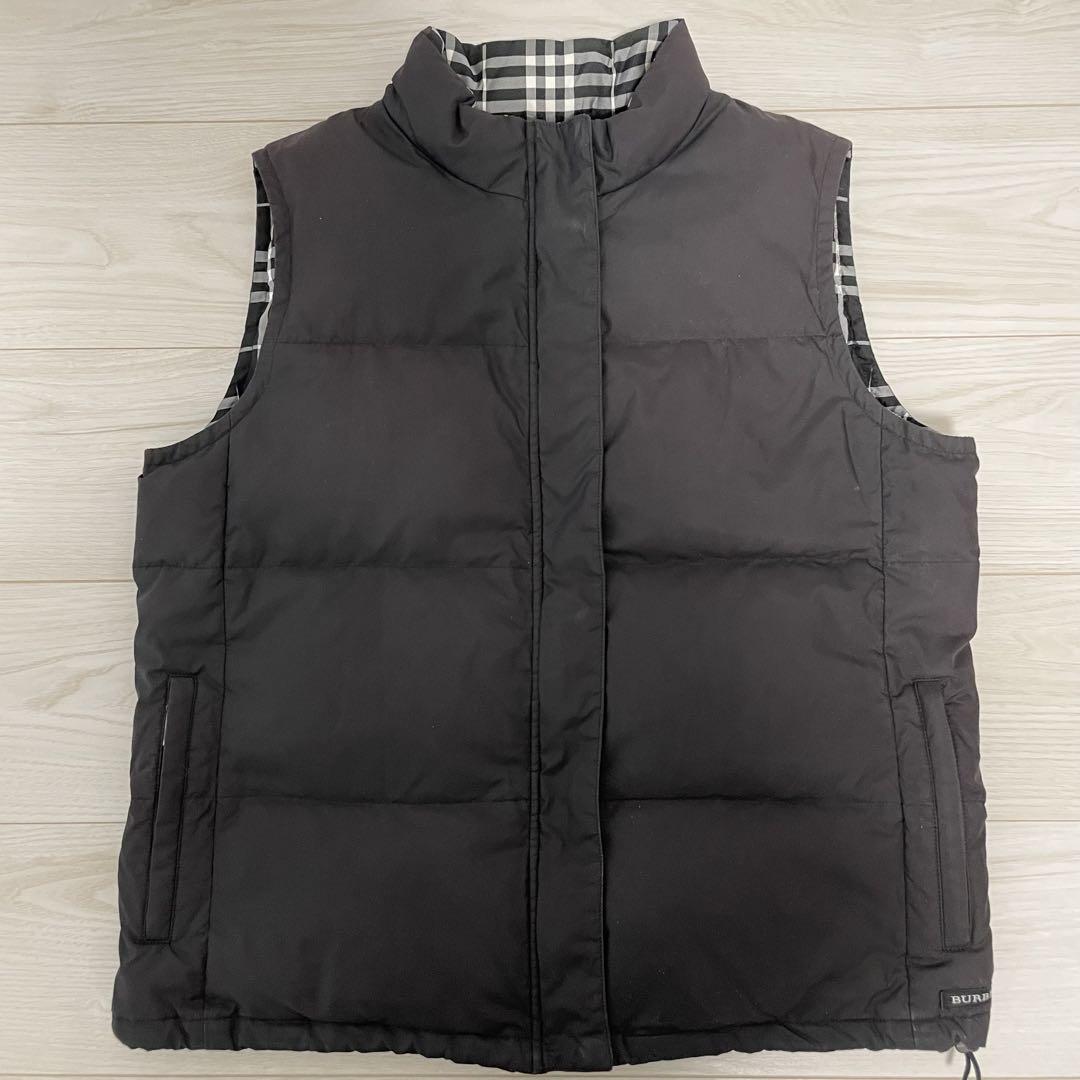 極暖✨BURBERRY バーバリー ブラック ダウンベスト　ノバチェック　L