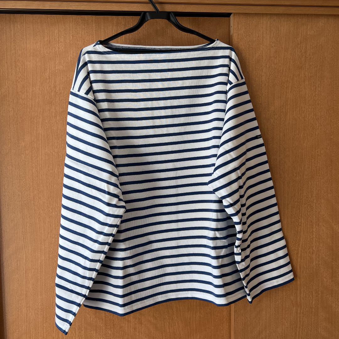 OUTIL ウティ TRICOT AAST バスクシャツ 白/青 サイズ2
