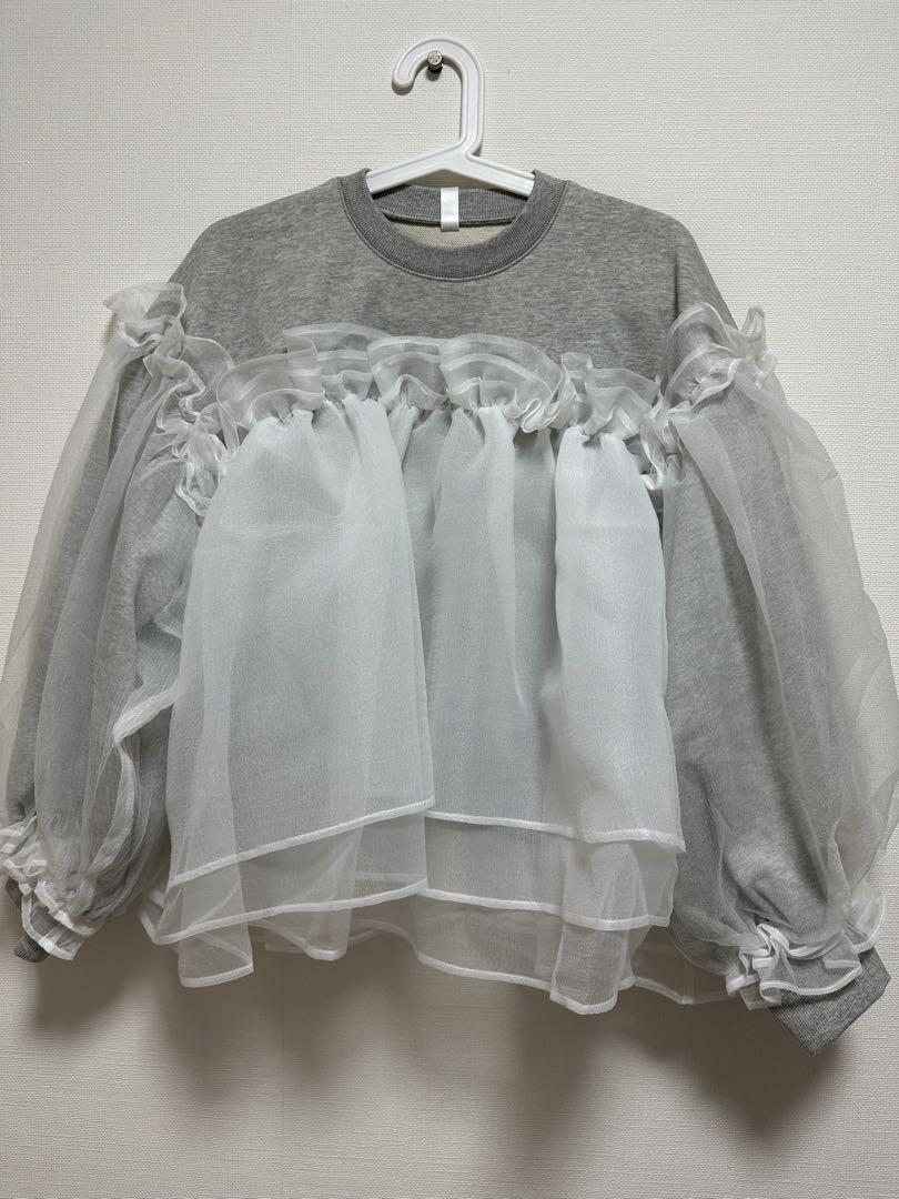 トップス BIBIY ANNA PUFF TOP GRAY