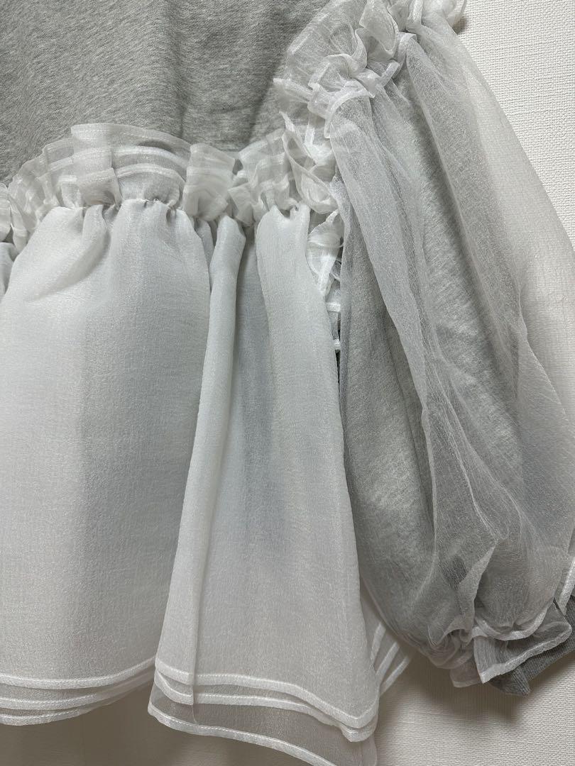トップス BIBIY ANNA PUFF TOP GRAY