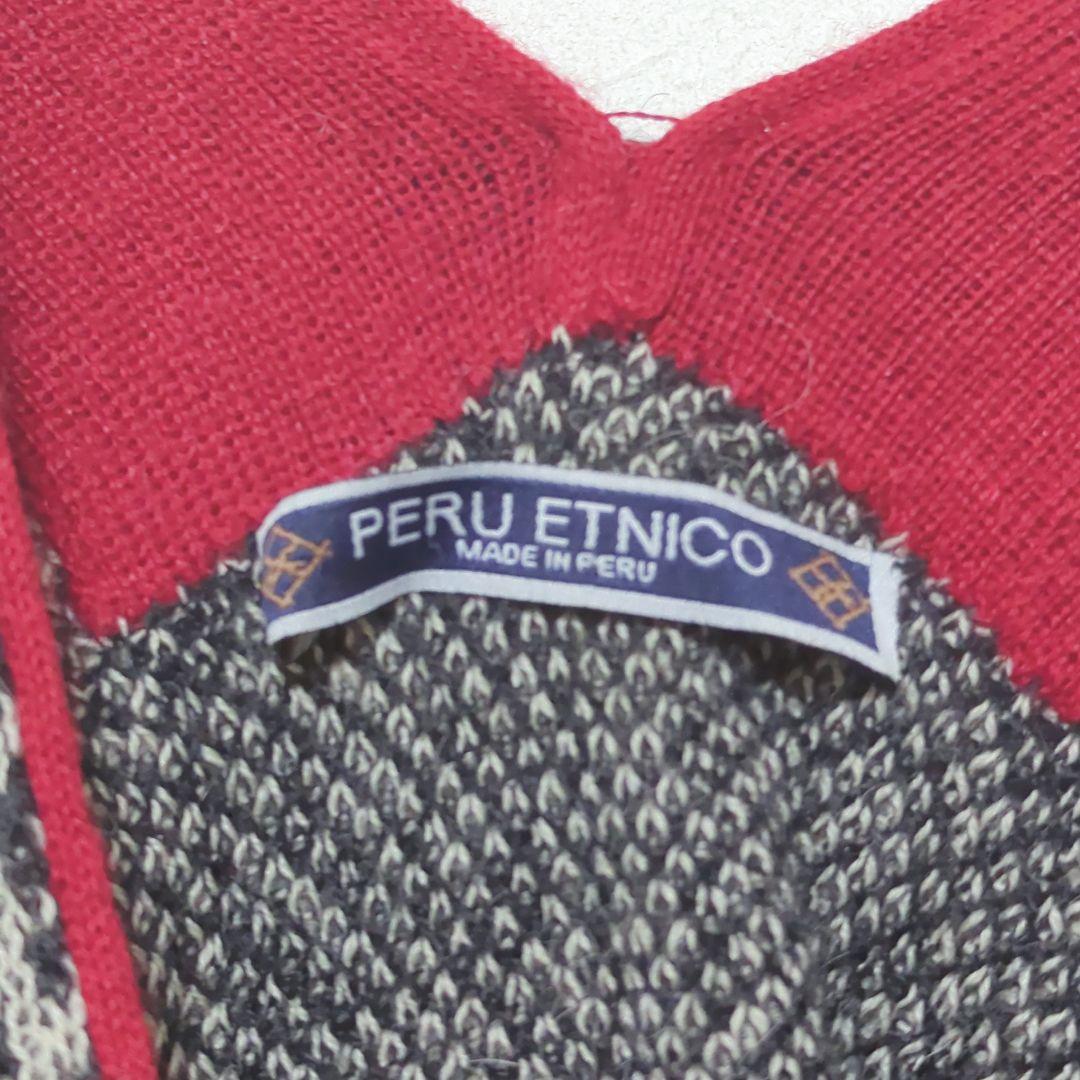 PERU ETNICO 花柄ポンチョ ケープコート エスニック風　アルパカ