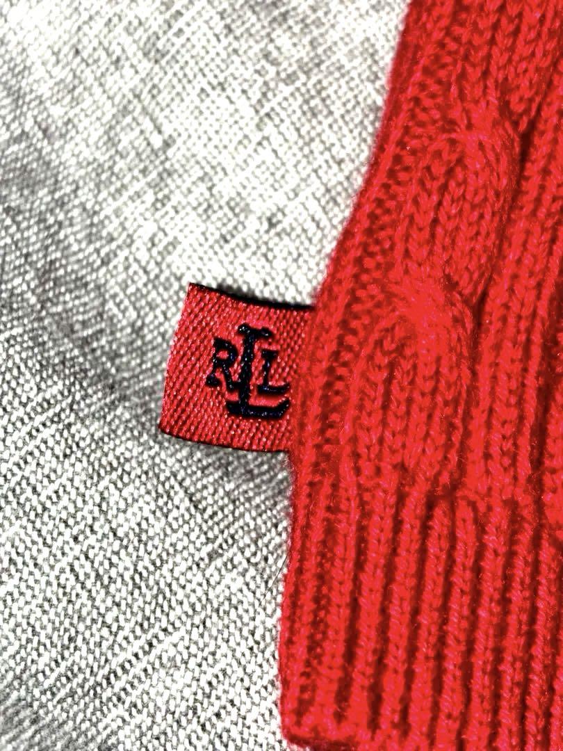 LAUREN RALPH LAUREN リブ編みセット Lサイズ レッド