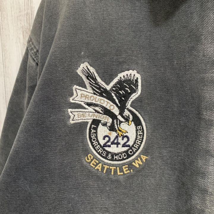 SALE品質保証 バックロゴ 希少 デトロイト ジャケット OCipY-m45330236183 刺繍 カーハート 企業ロゴ 新作限定SALE