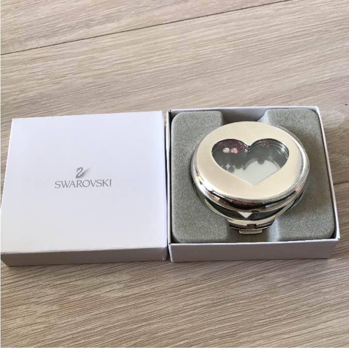 ☆美品☆スワロデコミラー ハート型ミラー
