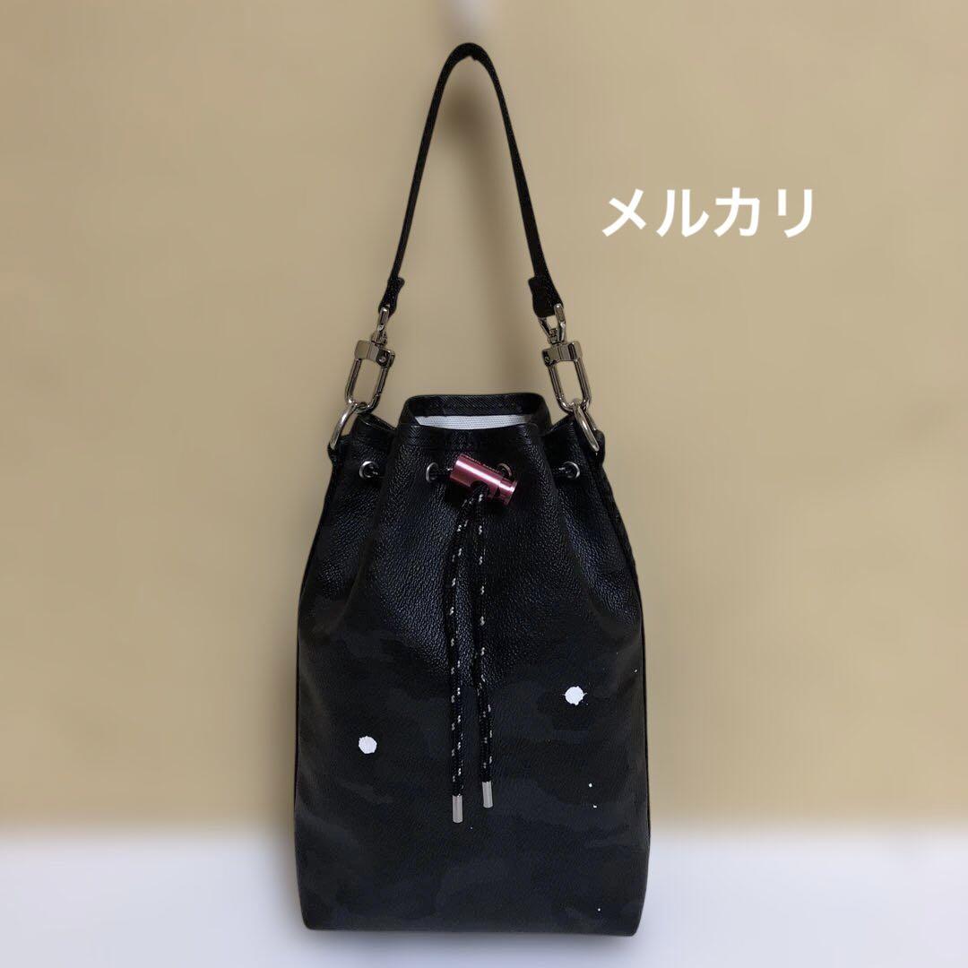 ジャンティパンティ　巾着ショルダーバッグ　ブラックカモ ジャンティパンティ巾着ショルダーバッグブラックカモ