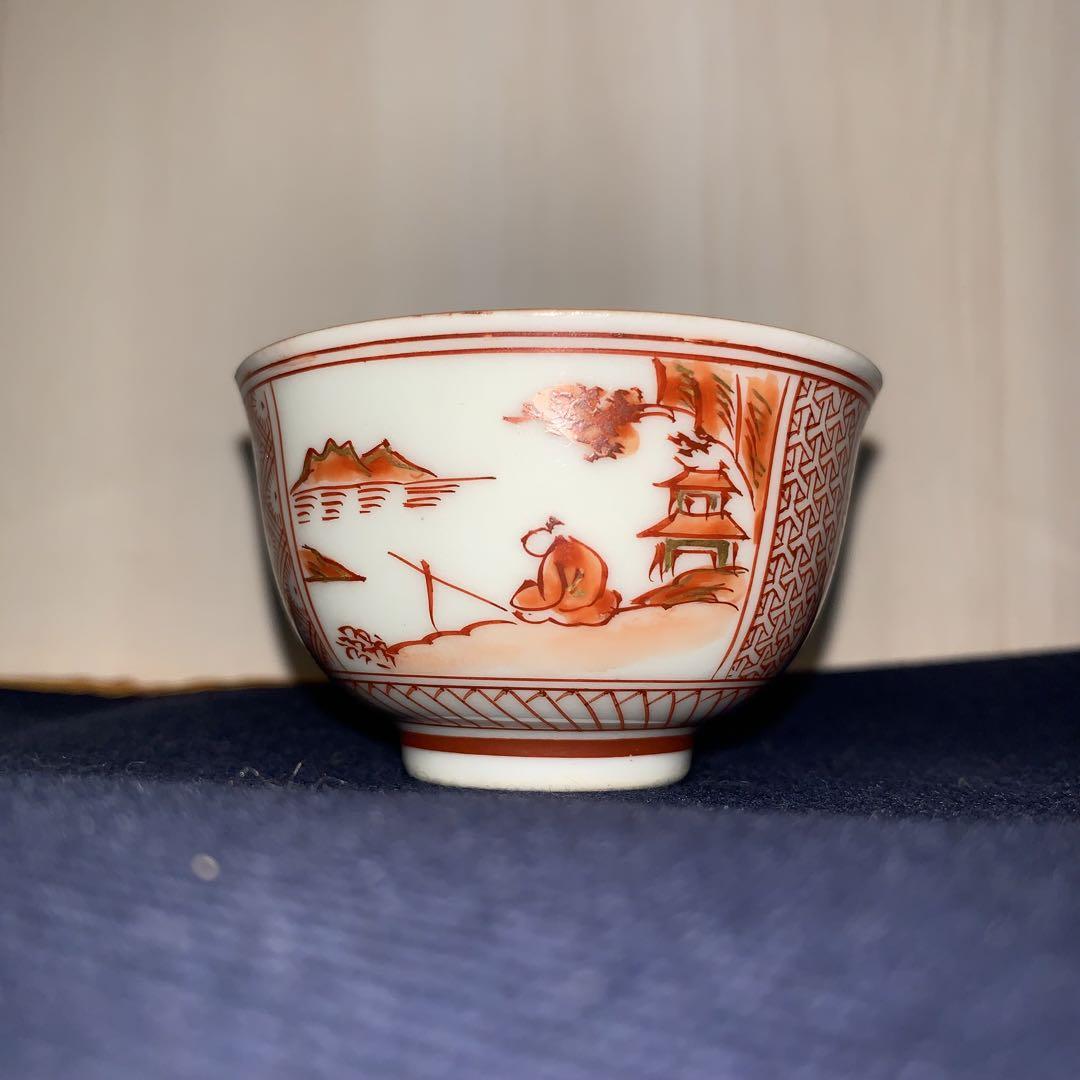 湖東焼　赤絵　煎茶碗　10客セット