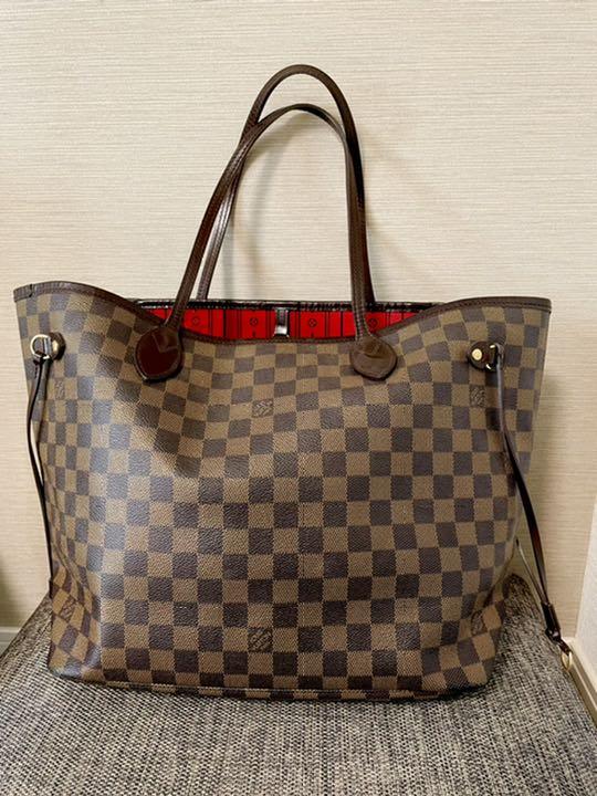 ブラウン系人気ブラドン ルイヴィトン Louis Vuitton ダミエ ネヴァー お得なセール価格 美品☆ルイヴィトン デニム トートハンドバック ピンクグラデーション ハンドバッグ