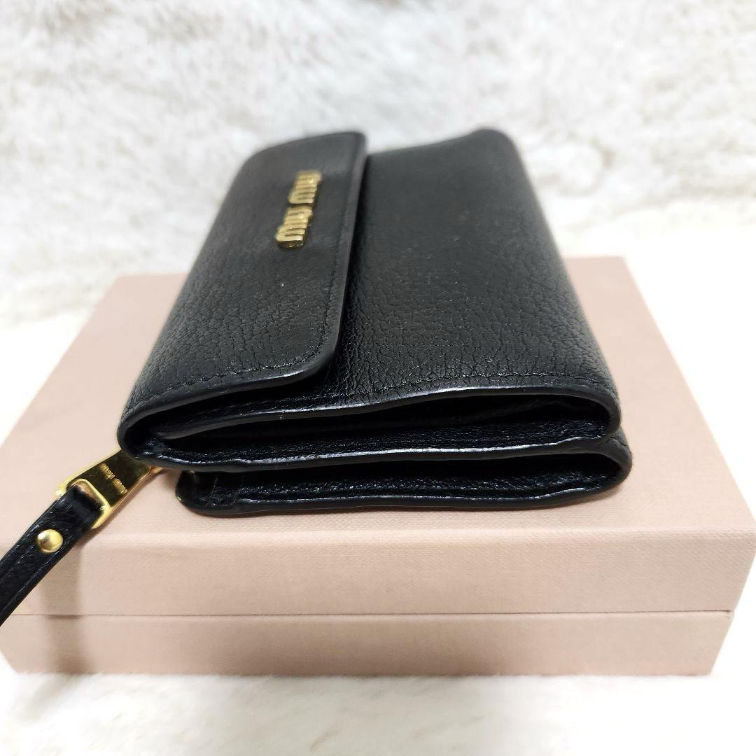 ✨極美品✨ミュウミュウ 三つ折り L字ファスナー ブラック