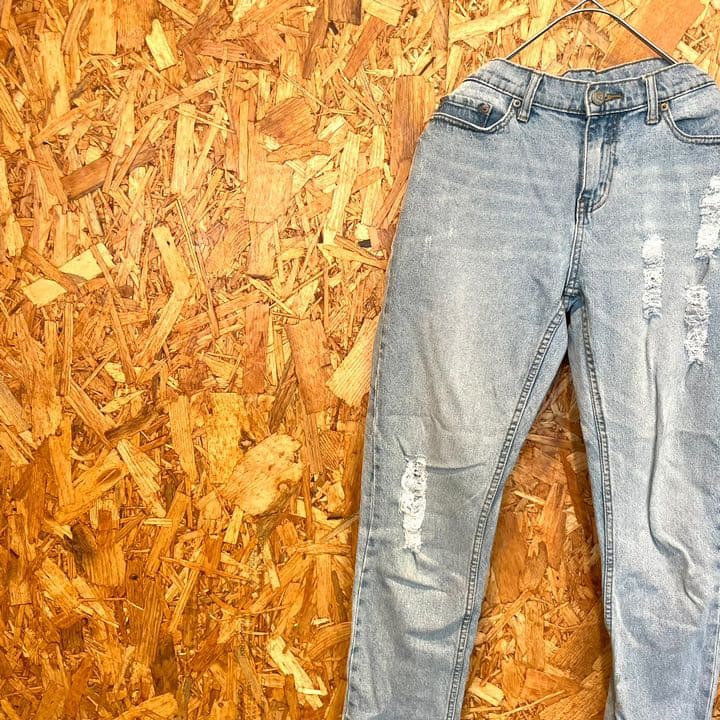 ひし型 CHEAP MONDAY チープマンデイ ダメージデニムテーパード