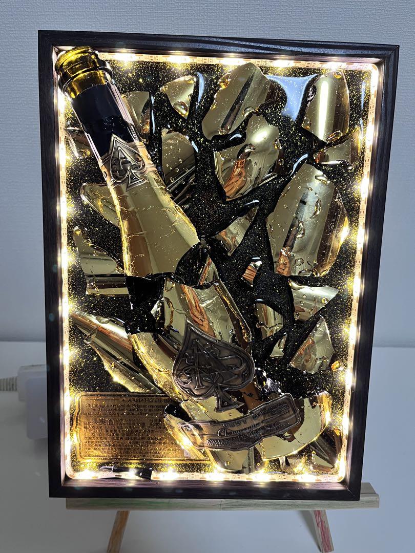 大人気新品 LEDシャンパンアート アルマンドゴールド 置物 光ります 置物