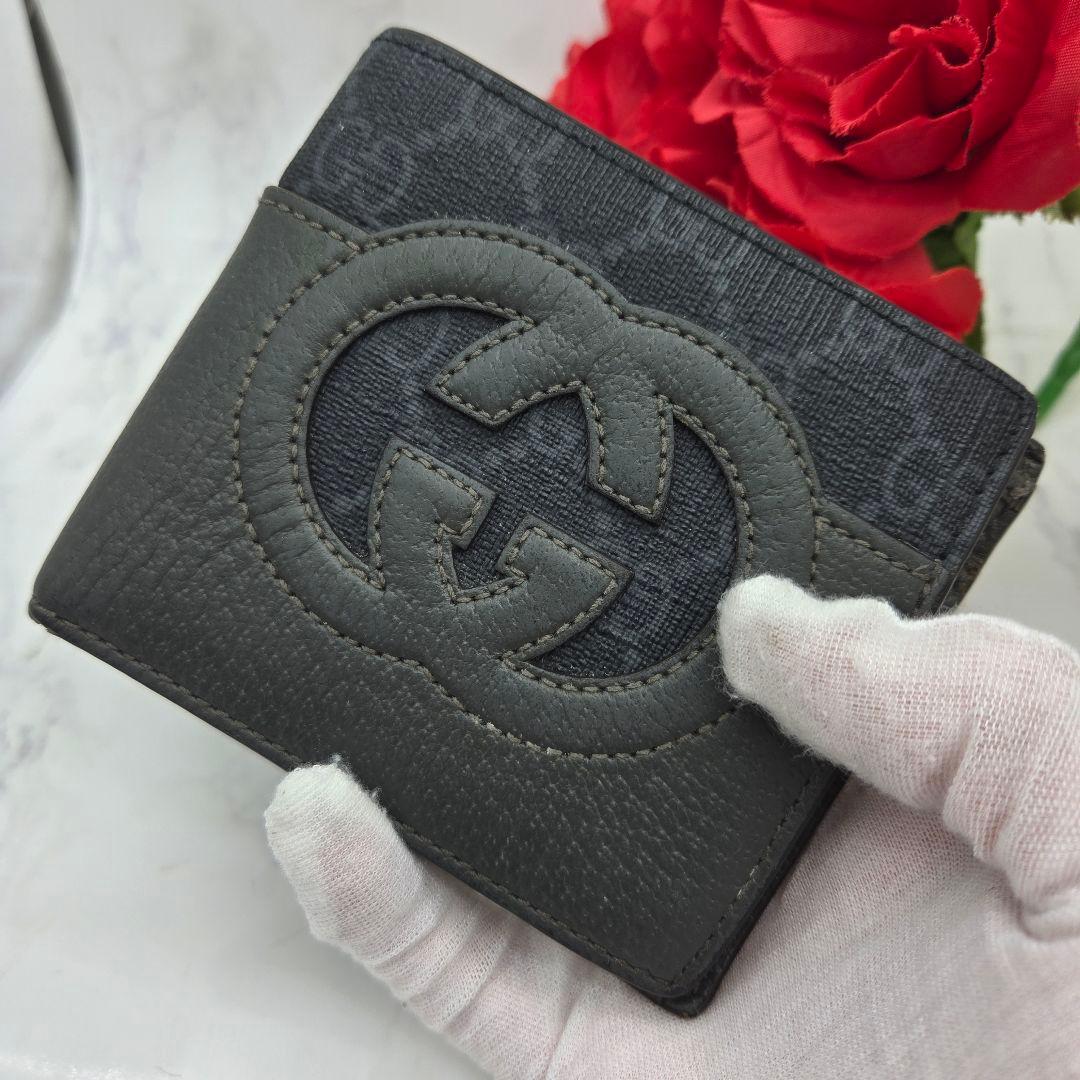 【希少】 GUCCI グッチ 折り財布 財布 インターロッキング GG 【希少】 GUCCI グッチ 折り財布 財布 インターロッキング GG