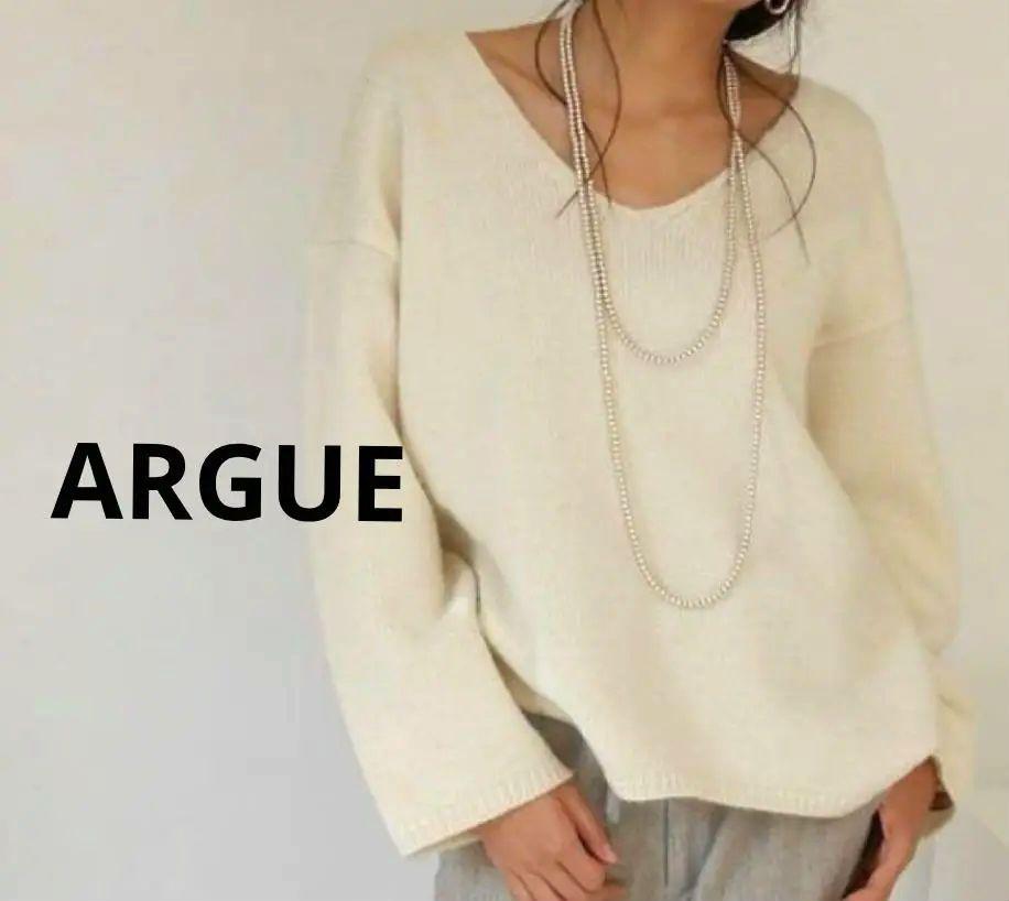 ARGUE ウール Vネック ニット
