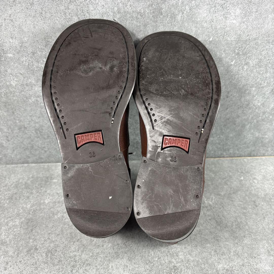 CAMPER カンペール 36 ブーツ レザー ブラウン ベルト 23