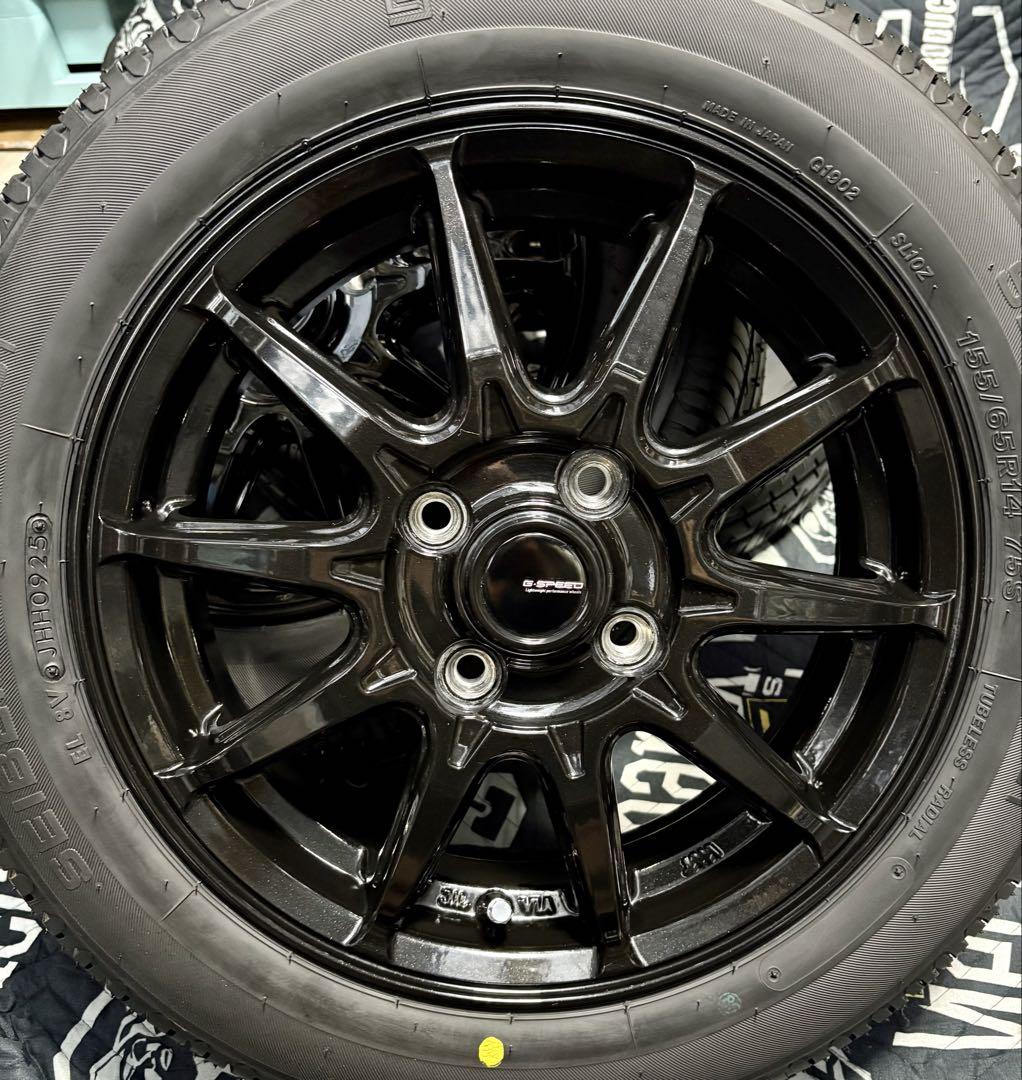 「専用」②155/65R14新品タイヤ4本と中古ホイールとナット付き