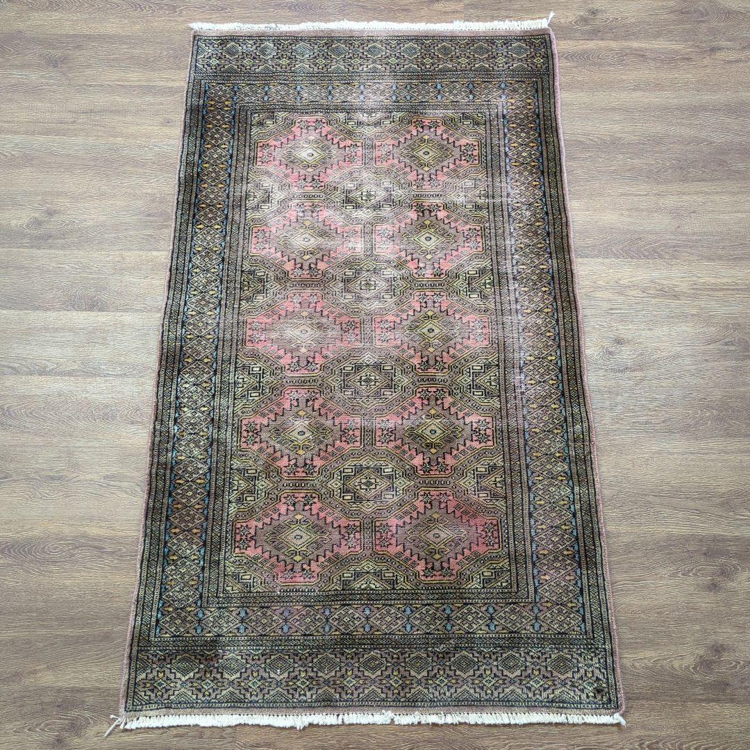 パキスタン　ヴィンテージラグ　トライバルラグ　手織り絨毯 ヴィンテージラグ パキスタン トライバルラグ 手織り絨毯