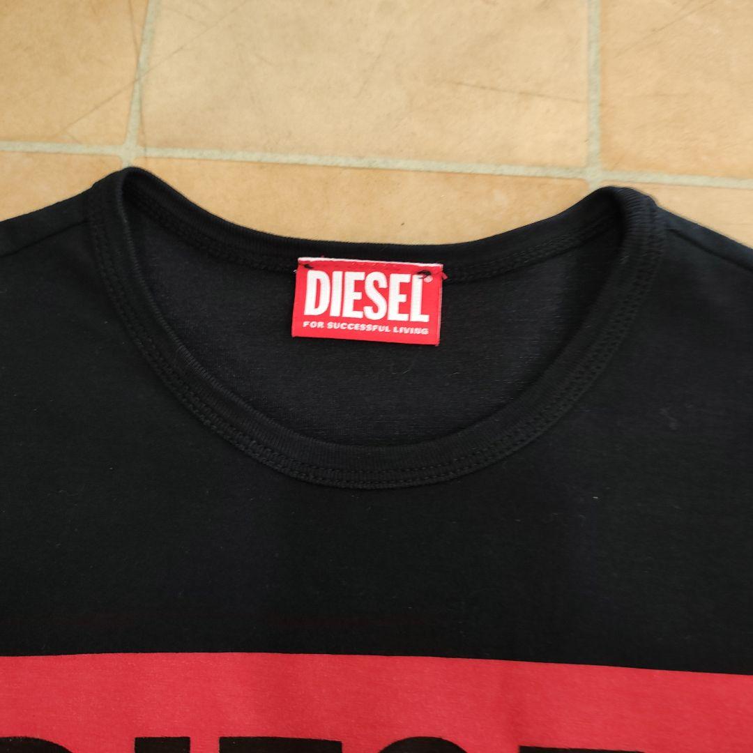 DIESEL ロゴプリント Tシャツ 黒/赤