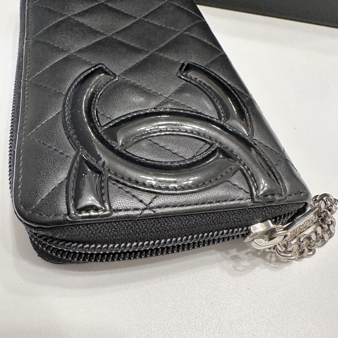 CHANEL シャネル　カンボンライン　長財布　マトラッセ　ラウンドファスナー