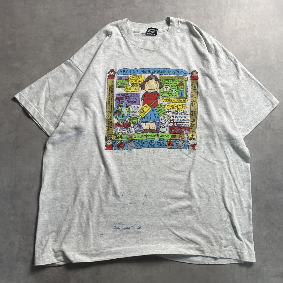 90s USA製 学校 ジョーク ペンキ vintage T-shirt