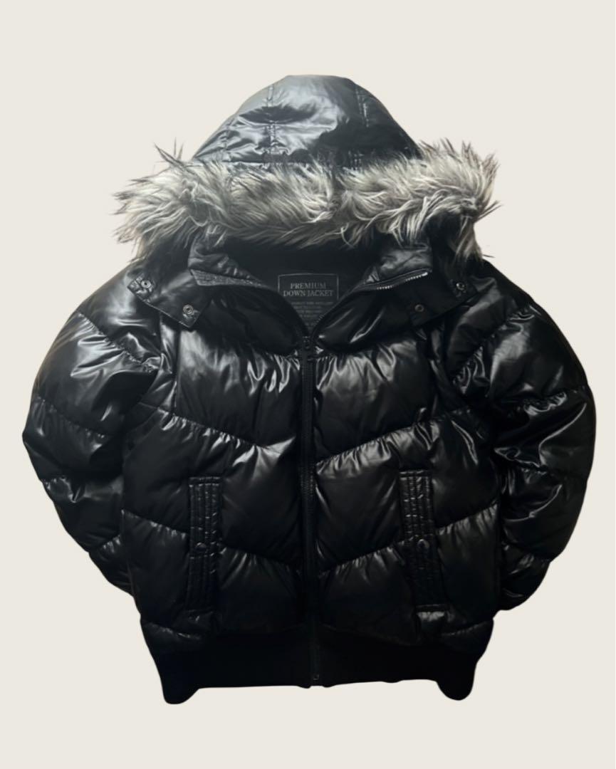 old uniqlo プレミアム ダウン ファー 平成 ベスト y2k 光沢